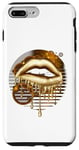 iPhone 7 Plus/8 Plus Gold Dripping Biting Lips Faux Lipstick Effect 80s Gift Case