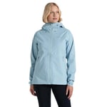 Craghoppers Womens Bronte Waterproof Breathable Coat With Hood, Sky Blue, 14 EU