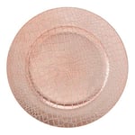 Premier Housewares Rose Gold Pebble Effect Charger Plate/Plate Set/Melamine Plates/Dinner Plates/Small Plates/Rose Gold Plates/Serving Plates/Dimensions are w33 x h2 x d33 cm