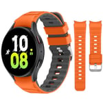 Tasikar Compatible avec Bracelet Samsung Galaxy Watch 7/6/5/4 40mm 44mm/Galaxy Watch 6 Classic 43mm 47mm/5 Pro /4 Classic Bracelet Sport Silicone pour Femmes Hommes, Orange-Gy