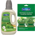 FERTILIGENE FEPO400 Engrais Liquide Arbustes en Pots, Buis et Bambous 400 ml - Arbustes plus vert en 7 jours - 400 ml jusqu'à 28 L de solution diluée & Engrais Plantes Vertes Batonnets, x40