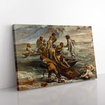 Big Box Art The Miraculous Fish Drought by Peter Paul Rubens Canvas Wall Art Print Ready to Hang Picture, 76 x 50 cm (30 x 20 Inch), Green, Brown, Brown