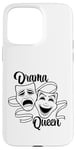 Coque pour iPhone 15 Pro Max Masques de théâtre comédie et tragédie Drama Queen Black Line