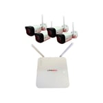 Kit Vidéo Surveillance 8 Canaux Wifi 4 Caméras, Disque Dur 2t