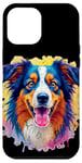 Coque pour iPhone 12 Pro Max Berger australien Femmes Hommes Enfants Chien Aussie Art Portrait