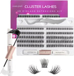 Individual  Lashes  with  Lash  Bond  and  Seal  120  Cluster  Lashes  Eyelash