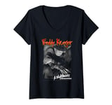 Womens A Nightmare On Elm Street Freddy Black And White Photo V-Neck T-Shirt