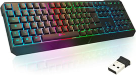 Chroma Spain Clavier Gamers Qwerty Wireless - Haute Performance - Sans Filaire Clavier Éclairé Chromatique Gaming Noir Rgb Pc Windows Mac Ps4 Xbox One [ Nouvelle Version ]