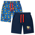 MINIONS Short Enfant Garçon - Lot de 2 Shorts Enfant Ado Garcon 3-14 Ans (9-10 Ans, Bleu Foncé)