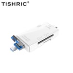 TISHRIC USB TF Lecteur de carte SD Micro USB/Type C Adaptateur USB-C Adaptateur de carte mémoire pour Macbook Samsung Huawei XiaoMi Téléphone Ordinateur Portable - Type White 6 In 1