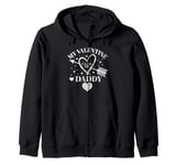 My Valentine Calls Me Daddy Valentines Day Hearts Dad Zip Hoodie