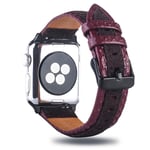 Apple Watch Series 4 40 mm klockarmband i koskinn - Vinröd / Brun