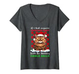 Womens If I Had Anymore Christmas Spirit Jingle Bell Cat Christmas V-Neck T-Shirt