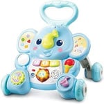 VTech - Éléphanteau Trottino, Trotteur Pousseur Bébé 2 en 1, Tableau d'Éveil Interactif, Jouet d'Activité et de Développement, Apprentissage de la Marche, Cadeau Dès 9 Mois - Contenu en Français