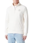 GANT Men's Logo Script Jersey Half Zip Sweater, Cream, XXXL