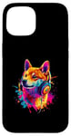 iPhone 15 Artistic Colorful Jack Russell Terrier Headphones Dog Jacky Case