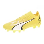 PUMA Mixte Ultra Match FG/AG Chaussure de Football, Yellow Blaze White Black, 44.5 EU