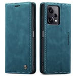 XTCASE Coque pour Xiaomi Redmi Note 12 Pro 5G / Poco X5 Pro 5G Étui en Cuir Housse à Rabat Portefeuille Pochette Fermeture Magnétique Clapet Case Porte Carte Support Fonction - Bleu