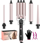 Hair Curler, LAYADO 5 in 1 Curling Wand Set with 3 Barrel Hair Waver and 4 Tongs