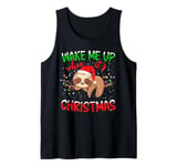 Sloth Xmas Lights Wake Me Up When It's Christmas Sloth Tank Top