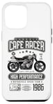 Coque pour iPhone 14 Plus Café Racer Moto Anniversaire Motard Né en 1986