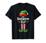 The Bookworm Elf Matching Family Christmas Book Lover Worm T-Shirt