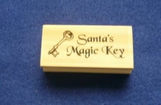 Text - Christmas - Magic Key - Santa`s - Old Mounted Polymer Stamp Approx57x24mm