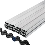 VEVOR Fil ondulé et Canal de Verrouillage, 2 m, Canal de Verrouillage à Ressort U pour Serre, Lot de 40, avec revêtement PE Canal Alliage d'aluminium pour Film Plastique, Fixation de Tissu d'ombrage