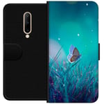 OnePlus 7 Pro Sort Tegnebogsetui Blå fjäril