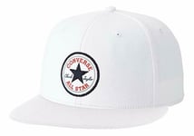 Converse Mens Baseball Cap.white Cotton Adjustable Snapback Flat Peak Hat Con316