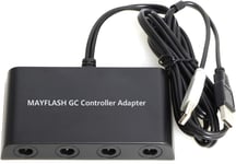 Mayflash GameCube Controller Adapter for Wii U, PC USB and Switch, 4 Port