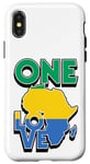 Coque pour iPhone X/XS Un amour avec le drapeau du Gabon en Afrique, carte de la fierté gabonaise