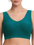 Chantelle Womens SoftStretch V-Neck Jersey Crop Top - Green Polyamide - Size X-Small/Small