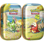 Pokémon TCG: Paldea Friends Mini Tins—Sprigatito (2 Booster Packs, 1 Art Card & 1 Sticker Sheet) & Fuecoco Paldea Friends Mini Tin