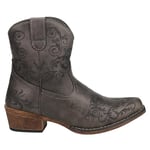 ROPER Femme Bottines Courtes à Bout Rond avec Broderie Botte de Western, Gris, 42 EU