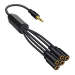 3.5mm TRS Male to 5-Port 3.5 Female Jack Headphone Splitter Cable Stereo8653