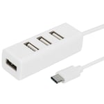 USB-C 3.1/USB 3.1 Hub - 4 vejs - 10 cm - Hvid