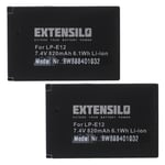 EXTENSILO 2x Batteries compatible avec Canon EOS M2, M, 100D, SL1, Kiss X7 appareil photo, reflex numérique (820mAh, 7,4V, Li-ion)