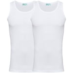 JBS 2P Organic Cotton Singlet Hvit økologisk bomull 3XL Herre