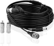 Cordon D'Alimentation Vidéo Dc Cctv Câble D'Alimentation Vidéo Bnc Rca Cordon Noir Dvr (10M)