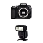 Canon EOS 90D Body Only,Black + Speedlite 430EX III-RT Flash - Black