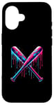 iPhone 16 Cross Baseball Bat with SprinklesDrip Sports Player Softball Case