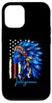 Coque pour iPhone 15 Coiffe bleue indigène culturelle amérindienne