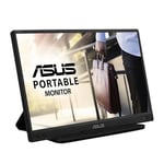 ASUS ZenScreen Portable Monitor 15.6" 1080P FHD Laptop Monitor (MB166C) - IPS USB-C Travel Monitor, Flicker-free and Blue Light Filter w/Smart Cover, External Monitor For Laptop & Macbook