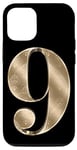 Coque pour iPhone 14 9 (neuf) Numéro préféré d'anniversaire Motif fleur de lys