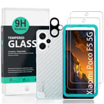 Ibywind Screen Protector For Xiaomi Poco F5 5G 6.67"[2 Pack],9H Hardness Tempered Glass,With 1Pc Camera Lens Protector,Easy to Install