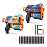 ZURU X-Shot Skins Flux Poppy Playtime Dart Blaster Lot de 2 - Jumpscare + Kissy, 16 fléchettes