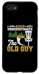 iPhone SE (2020) / 7 / 8 Never Underestimate The Old Guy Funny Disc Golf Frisbee Case