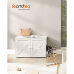 Songmics - Feandrea Maison de Toilette Chat, Meuble Litière Chat, avec Séparateur Amovible, Cache-litière pour Chat, Table, 80 x 53 x 50 cm, Blanc