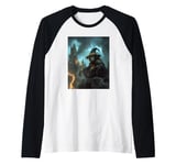 Fantasy Medieval Castle Monkey Raglan Baseball Tee